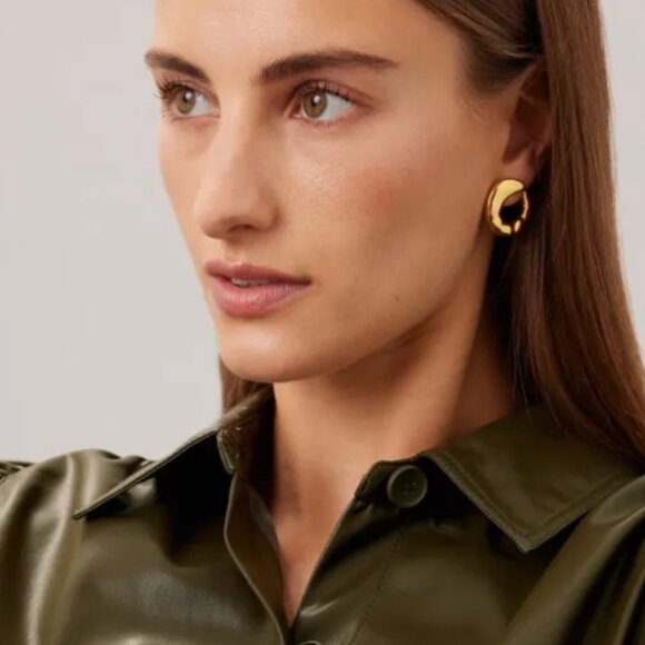 Peter Som Collective Leather Shirt Dress - Size 0 - Picture 4 of 5